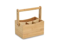 Clearance Zeller Utensilienhalter mit Tragegriff Bambus 23 cm x 14 cm x 21,5 cm Natur
