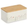 Zeller Vorratsdosen|Vorratsbehälter<Vorratsdose Flowers mit Bambusdeckel 1,65 l Weiß