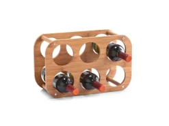 Zeller Weinregal Bambus für 6 Flaschen 16 cm x 24 cm x 38 cm Natur< Küchenregale