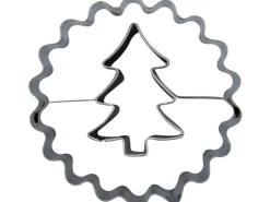 Küchenhelfer<Zenker Ausstecher Linzer mit Tannenbaum Ø 54 mm x 36 mm Silber
