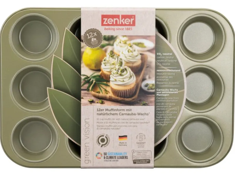 Küchenhelfer<Zenker 12er Muffinform Green Vision 38,5 cm x 26,5 cm x 3 cm