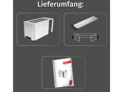 Zilan Haushaltsgeräte<ZLN-6234 Edelstahl Toaster mit Brötchenaufsatz 1400 Watt