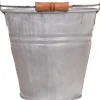 Discount Zink-Eimer mit Henkel und Holzgriff 3,2 Liter Silber