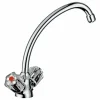 New Zweigriff-Küchenarmatur Ledro Chrom Niederdruck